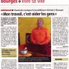 Article de journal Le Berry Républicain, sur Khenpo Trinley Gyaltsen, de 2015, avec pour titre "Mon travail, c'est aider les gens".